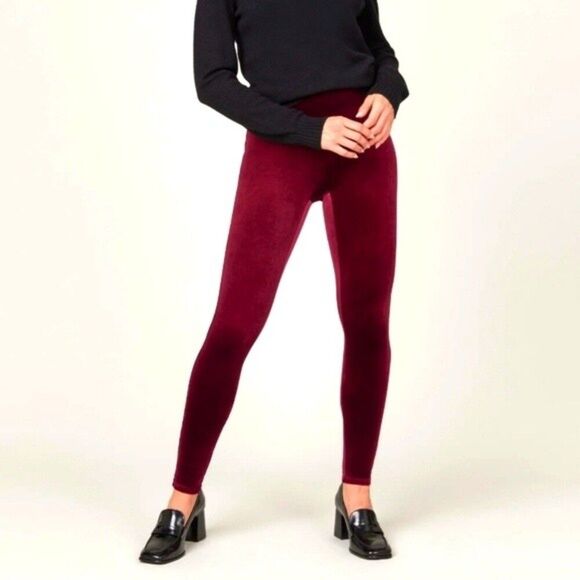 Spanx velvet leggings Rich Burgundy size 3X flawed - Picture 1 of 7
